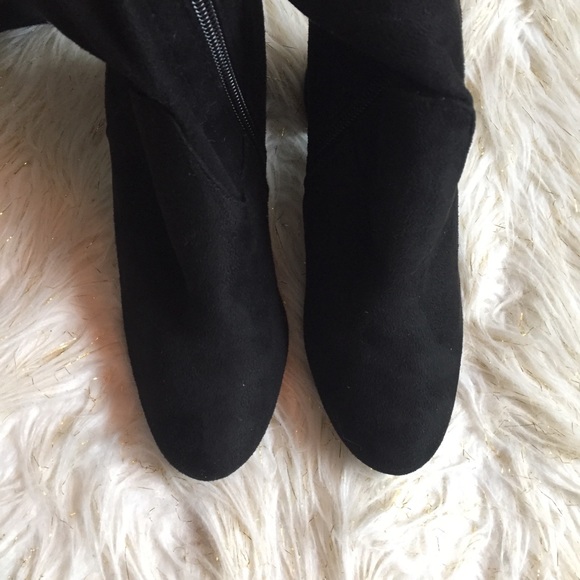 Lulus Tahlia Black Suede Over The Knee Boots - Picture 4 of 6